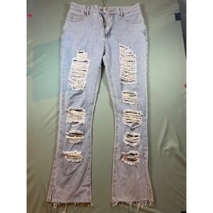 Women's Size 32x26 Patchwork Distressed Ripped Pants Jeans